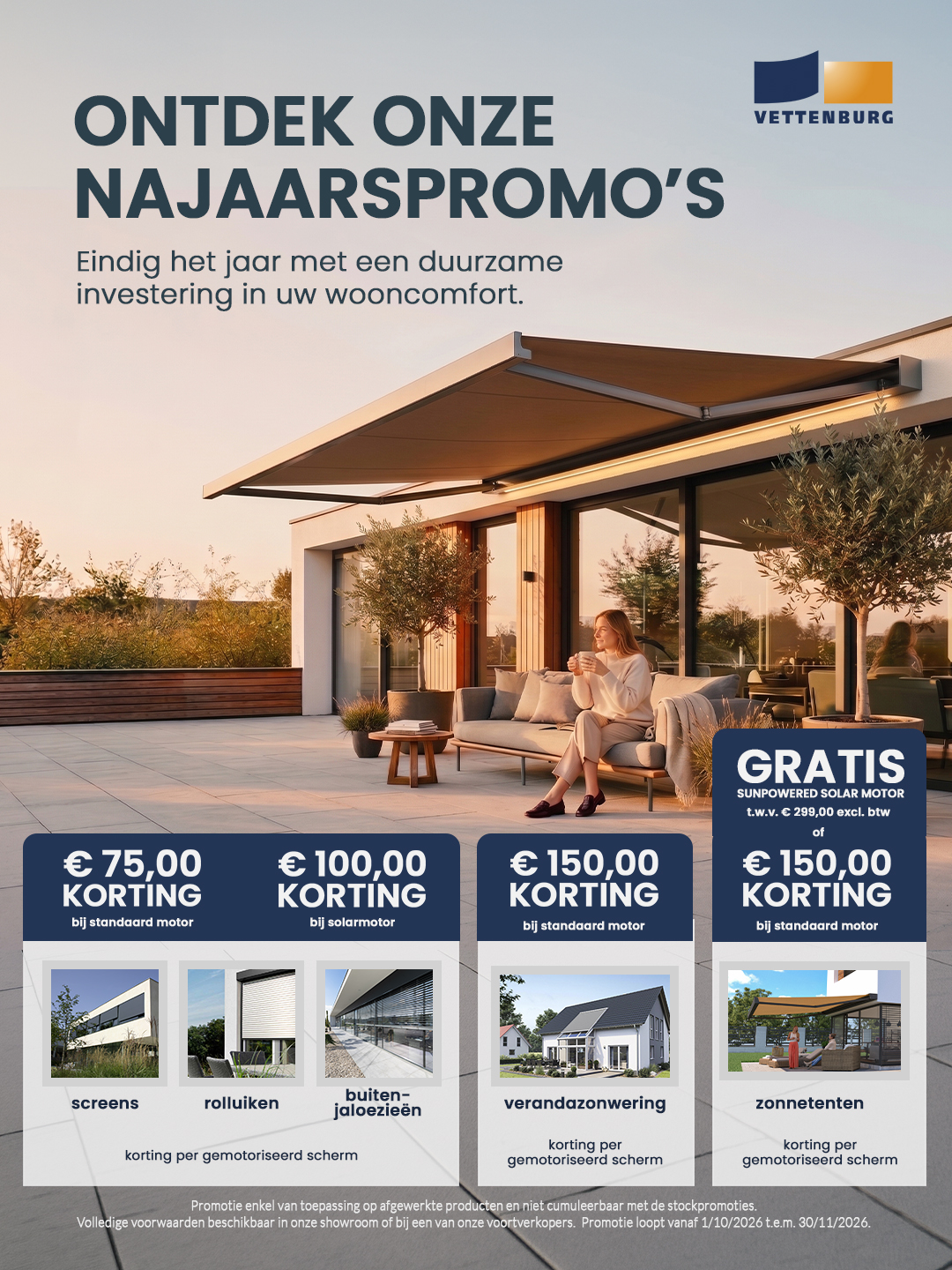 najaarspromoties op zonwering bij Vettenburg in Sint-Martens-Latem